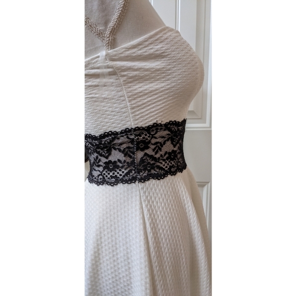 Wild Daisy Strapless White and Black Dress - Picture 6 of 11